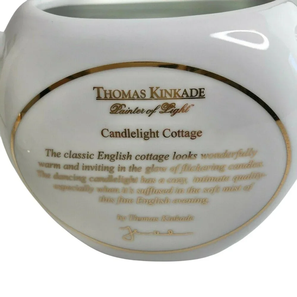 Vintage Thomas Kinkade Candlelight Cottage Teapot TKE-CTG 176941-01